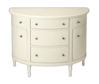 White Demilune Console Chest