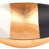 12" Gold Black and White Oval Glass Serving Bowl