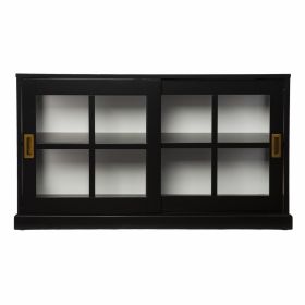 Dynasty Contemporary Black and White Low Curio Cabinet