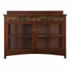 44" Brown Wood With Glass Sideboard with Two Doors