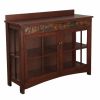 44" Brown Wood With Glass Sideboard with Two Doors