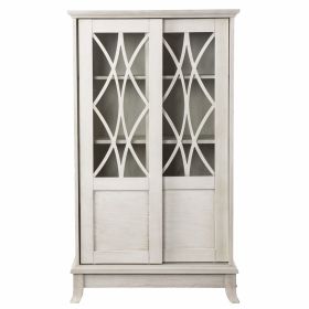 28" White Standard Accent Cabinet With Eight Shelves