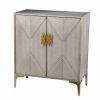 Graywash Textured Geo Contemporary Accent Cabinet