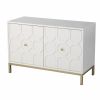 White and Gold Moroccan Dynasty Two Door Accent Cabinet