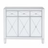 Glamorous Mirrored Bling Three Door Accent Cabinet