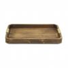 Natural Dark Brown Curved Wood Tray