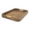 Natural Dark Brown Curved Wood Tray