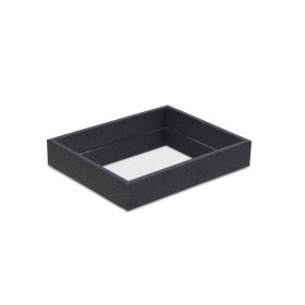 Black Shagreen Mirrored Tray