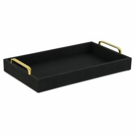 Black Linen and Wooden Tray