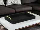 Black Linen and Wooden Tray