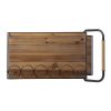 Natural and Black Reclaimed Wood Bar Cart With Wine Storage