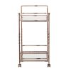 Champagne Metal And Mirrored Glass Bar Cart With Wine Storage