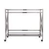 Silver Metal And Mirrored Glass Bar Cart