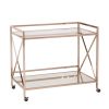 Metallic Gold Metal And Mirrored Glass Bar Cart