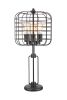 26"H BLACK INDUSTRIAL WIRE CAGE TABLE LAMP W/ EDISON BULB (1PCS/CNT)(2.96/14.43)