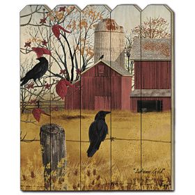 "Autumn Gold" by Billy Jacobs, Printed Wall Art on a Wood Picket Fence