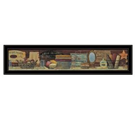 Country Bath Shelf by Pam Britton, Ready to Hang Framed Print, Black Frame