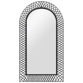 Wall Mirror Arched 23.6"x43.3" Black