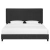 Bridgevine Home King Size Charcoal Grey Upholstered Platform Bed