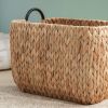 Ludmilla Rectangular Multi Purpose Water Hyacinth Woven Wicker Baskets with Handles - 16" x 12" x 13" - Natural Brown - For Towel, Toys, Magazine and