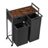 Laundry Basket, Laundry Hamper with Drawer, 2 Laundry Sorter, with 2 Bags, 1 Storage Rack, Rustic Brown, 28.15'' L x 13'' W x 35.8'' H.