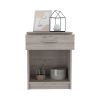 DEPOT E-SHOP Beryl Nightstand, One Drawer, Low Shelf, Superior Top, Light Gray