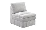 1pc Armless Chair Modular Plush Chair Sectional Sofa Living Room Furniture Granite Morgan Fabric- Suede