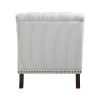 Luxurious Living Room Accent Chair 1pc White Gray Fabric Upholstered Button Tufted Nailhead Trim Modern Living Room Furniture