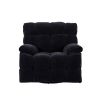 360 Degree Swivel Fabric Single Sofa Heavy Duty Reclining Chair for Living Room, BLACK