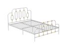 Ola Metal Bed, White with Gold Details, Full