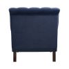 Luxurious Living Room Accent Chair 1pc Blue Velvet Upholstered Button Tufted Nailhead Trim Modern Living Room Furniture