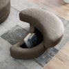 39"W Oversized Swivel Chair with moon storage ottoman for Living Room, Modern Accent Round Loveseat Circle Swivel Barrel Chairs for Bedroom Cuddle Sof