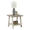 Athens Contemporary Two-Tone Wood Shelf End Table in Weathered Gray and Beige