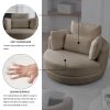 39"W Oversized Swivel Chair with moon storage ottoman for Living Room, Modern Accent Round Loveseat Circle Swivel Barrel Chairs for Bedroom Cuddle Sof