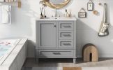 30" Bathroom Vanity , Modern Bathroom Cabinet with Sink Combo Set, Bathroom Storage Cabinet with a Soft Closing Door and 3 Drawers, Solid Wood Frame(G