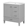 30" Bathroom Vanity , Modern Bathroom Cabinet with Sink Combo Set, Bathroom Storage Cabinet with a Soft Closing Door and 3 Drawers, Solid Wood Frame(G