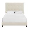 Bridgevine Home Queen Size Beige Tufted Upholstered Platform Bed