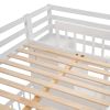 Full Over Twin Bunk Bed with Desk, Drawers and Shelves, White