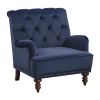 Luxurious Living Room Accent Chair 1pc Blue Velvet Upholstered Button Tufted Nailhead Trim Modern Living Room Furniture