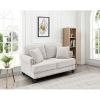 Living Room Furniture, Modern 3-Piece Including Three-Seater, Loveseat and Single Chair,Chenille modern Upholstered Sofa Set, White