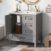 30" Bathroom Vanity , Modern Bathroom Cabinet with Sink Combo Set, Bathroom Storage Cabinet with a Soft Closing Door and 3 Drawers, Solid Wood Frame(G