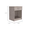 DEPOT E-SHOP Beryl Nightstand, One Drawer, Low Shelf, Superior Top, Light Gray