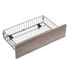 Queen Size Metal Platform Bed Frame with upholstery storage function Headboard and USB LINER and Footboard with drawers , No Box Spring Needed, Large