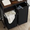 Laundry Basket, Laundry Hamper with Drawer, 2 Laundry Sorter, with 2 Bags, 1 Storage Rack, Rustic Brown, 28.15'' L x 13'' W x 35.8'' H.