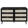 Modern 6 Drawer Dresser Wood Cabinet (Black)