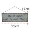 Wooden English Phrase Hanging Plaque Sign Clothing Store Cafe Bar Wall Art Decoration Slogan Sign,Grey