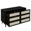 Modern 6 Drawer Dresser Wood Cabinet (Black)