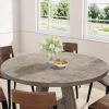 Round Dining Table for 4, 47 Inch Grey Kitchen Table Small Dinner Table Farmhouse Wood Kitchen Dinning for Dining Room