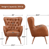 Leather Armchair, Deluxe and Modern Accent Chair Living Room Chair Single Sofa Chair Cozy with High Back and Pocket Coil Seat for Bedroom Home Office,