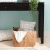 Ludmilla Rectangular Multi Purpose Water Hyacinth Woven Wicker Baskets with Handles - 16" x 12" x 13" - Natural Brown - For Towel, Toys, Magazine and